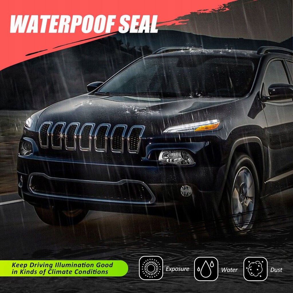 фото №6, Лампы фары перед + свет стояночный led jeep cherokee kl 14-18