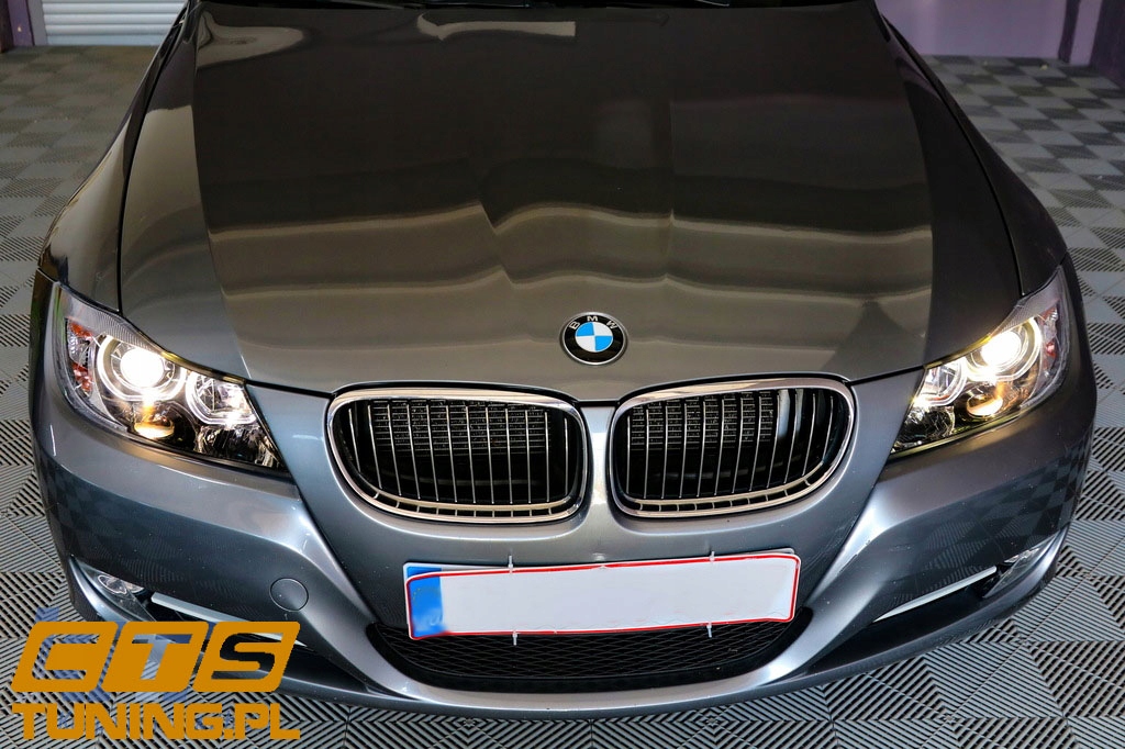 фото №14, Bmw 3 e90 e91 05-08 лампы фары перед black led кольца ксенон look h7/h7