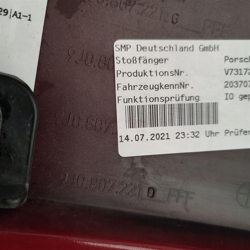 фото №14, Бампер перед porsche taycan 9j 9j0807221d