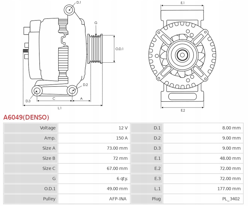 Купити Генератор 150a ford focus c-max 2.0