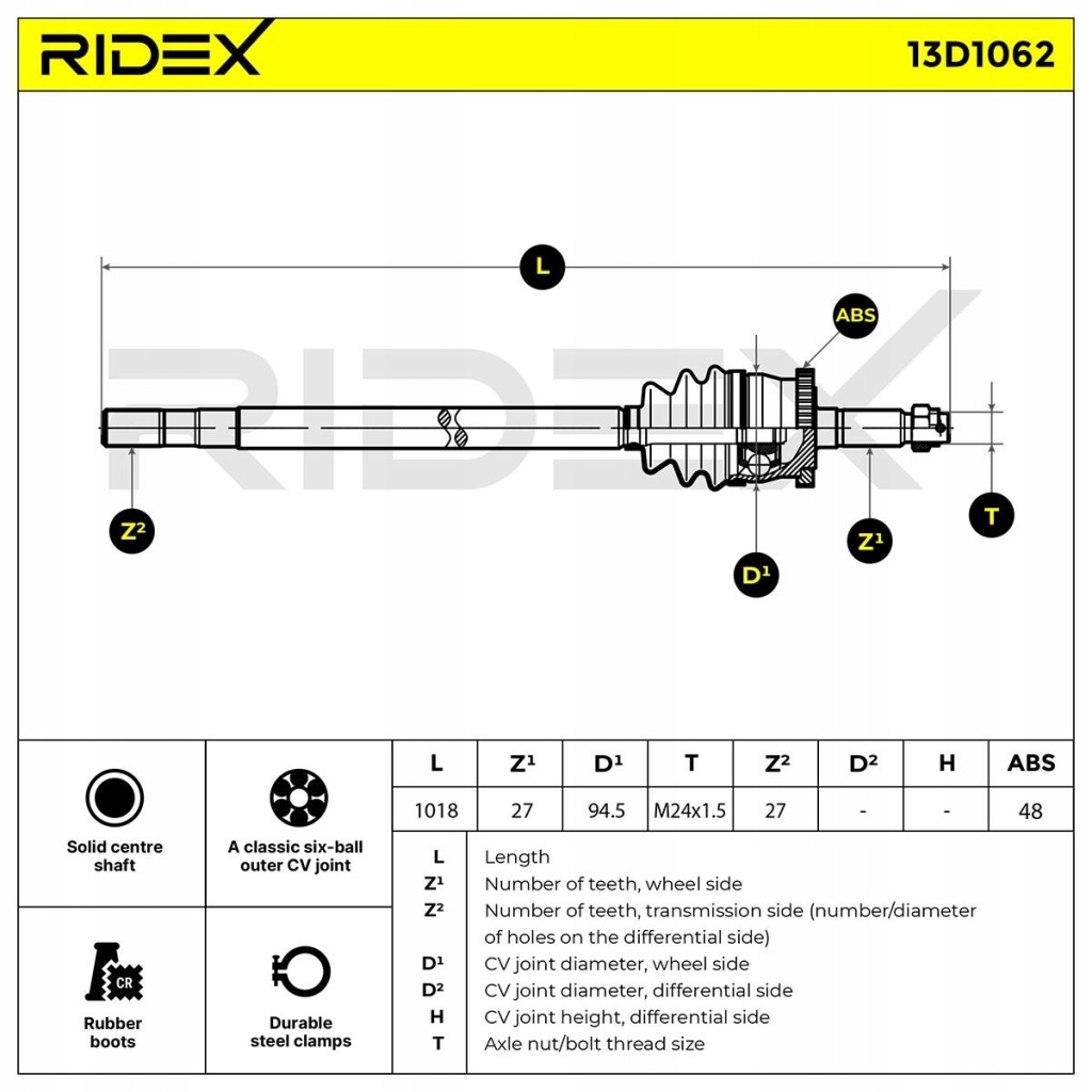 фото №7, Ridex 13d1062 wał приводной правая do jeep grand cherokee ii wj, wg