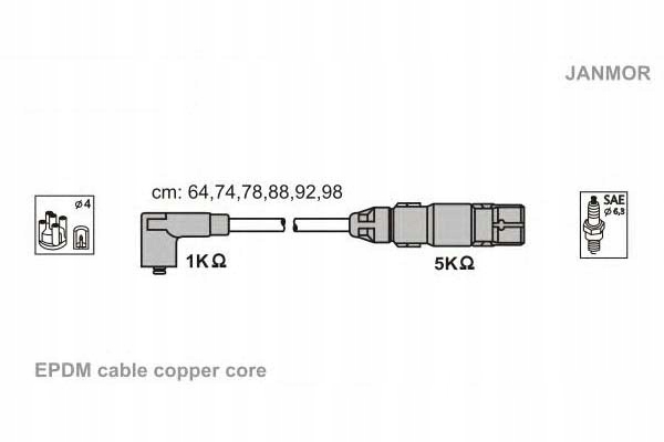 фото №1, Janmor дроти запалювання kpl. ford vw