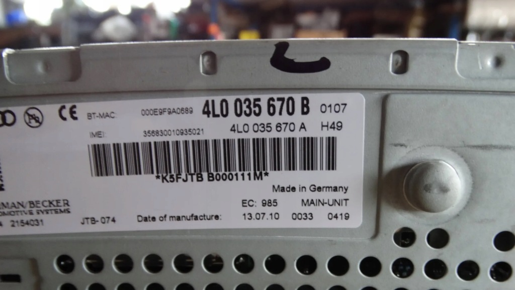 фото №5, Зчитувач mmi 4l0035670b audi q7 lift