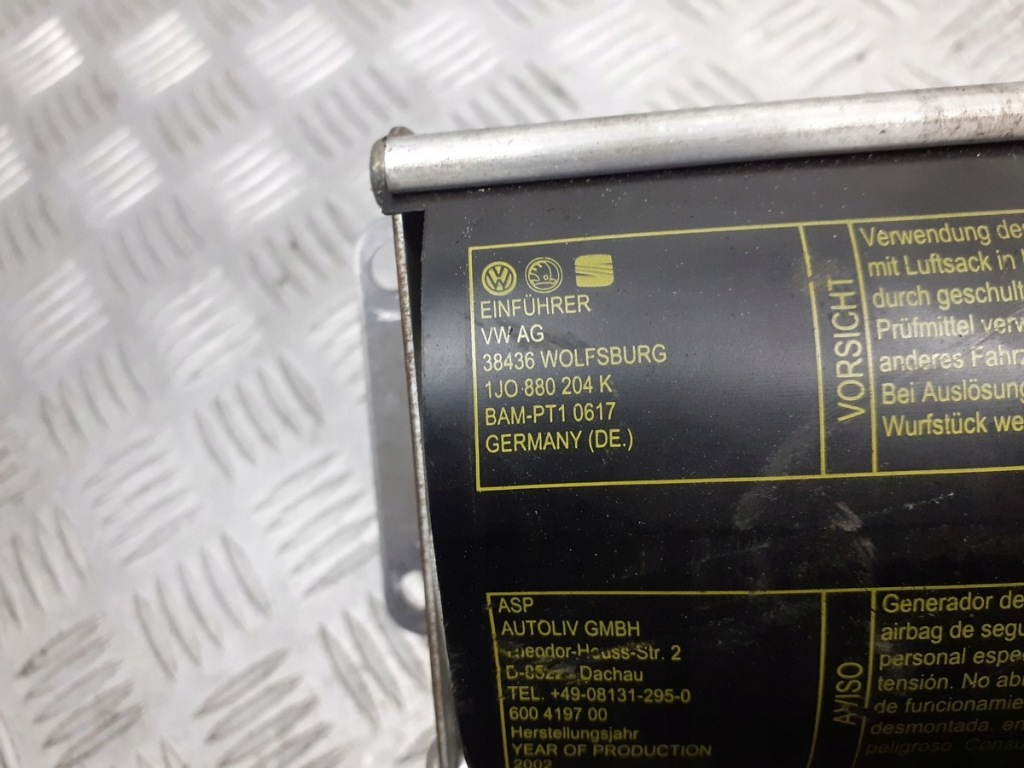 фото №3, Подушка подушка безопасности пассажира seat toledo ii