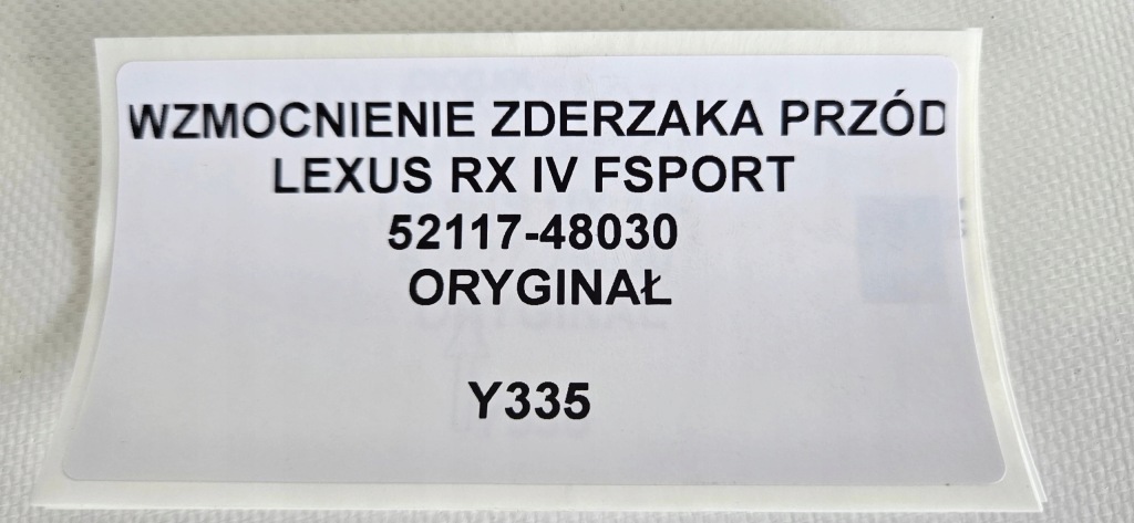 фото №8, Підсилювач бампера перед lexus rx iv f sport