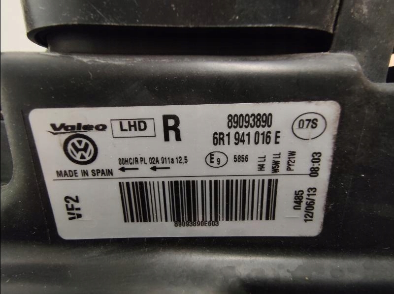 фото №14, Лампа передня перед vw polo vi 6r1941016d valeo