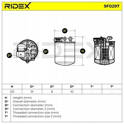 Фильтр топлива ridex 9f0297 Оригинал