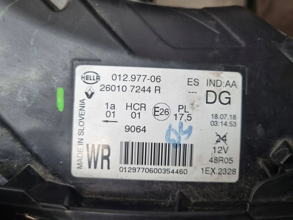 фото №12, Renault captur 2018 перед сторона правая лампы передние