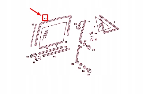 Mercedes-benz sedan w123 задня скло двері a1237350125 Доставка