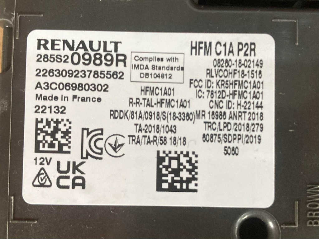 фото №2, Модуль блок управления renault captur ii 285s20989r