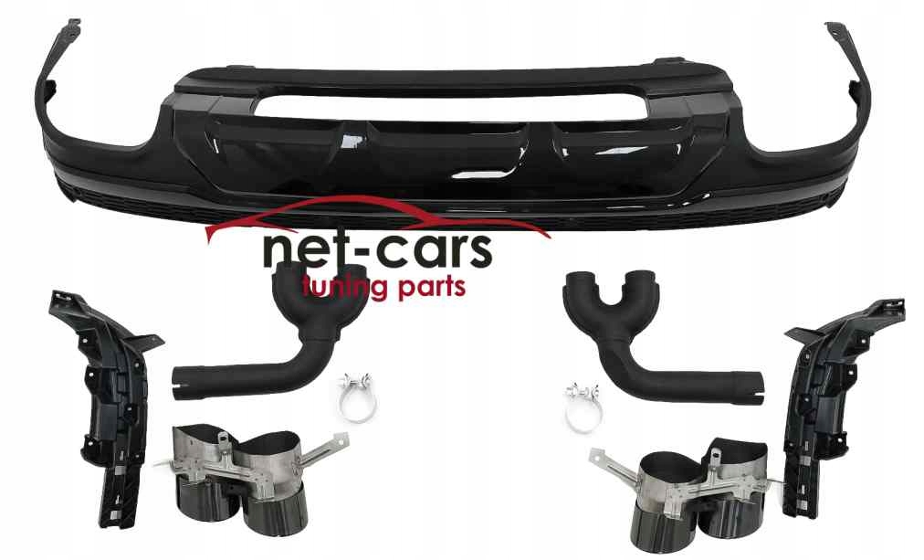 фото №11, Диффузор спойлер audi q7 20- lifting s line sq7 abt насадки чёрный блеск