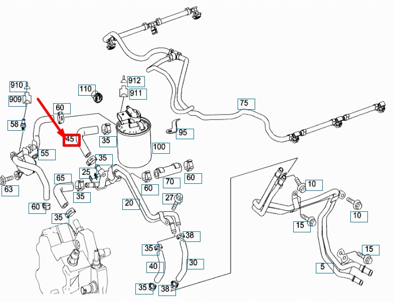 Mercedes-benz gl x164 патрубок паливний a6420785281 оригінальний Зі Шроту