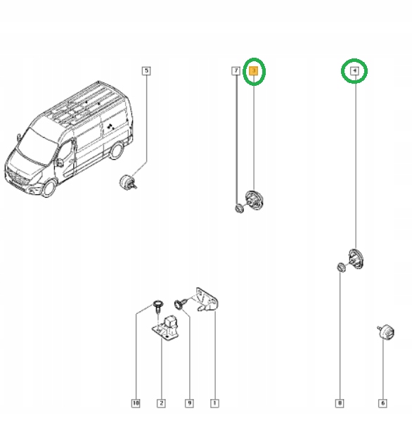 фото №4, Отбойник дверь renault master 10- задняя l=p оригинальный номер