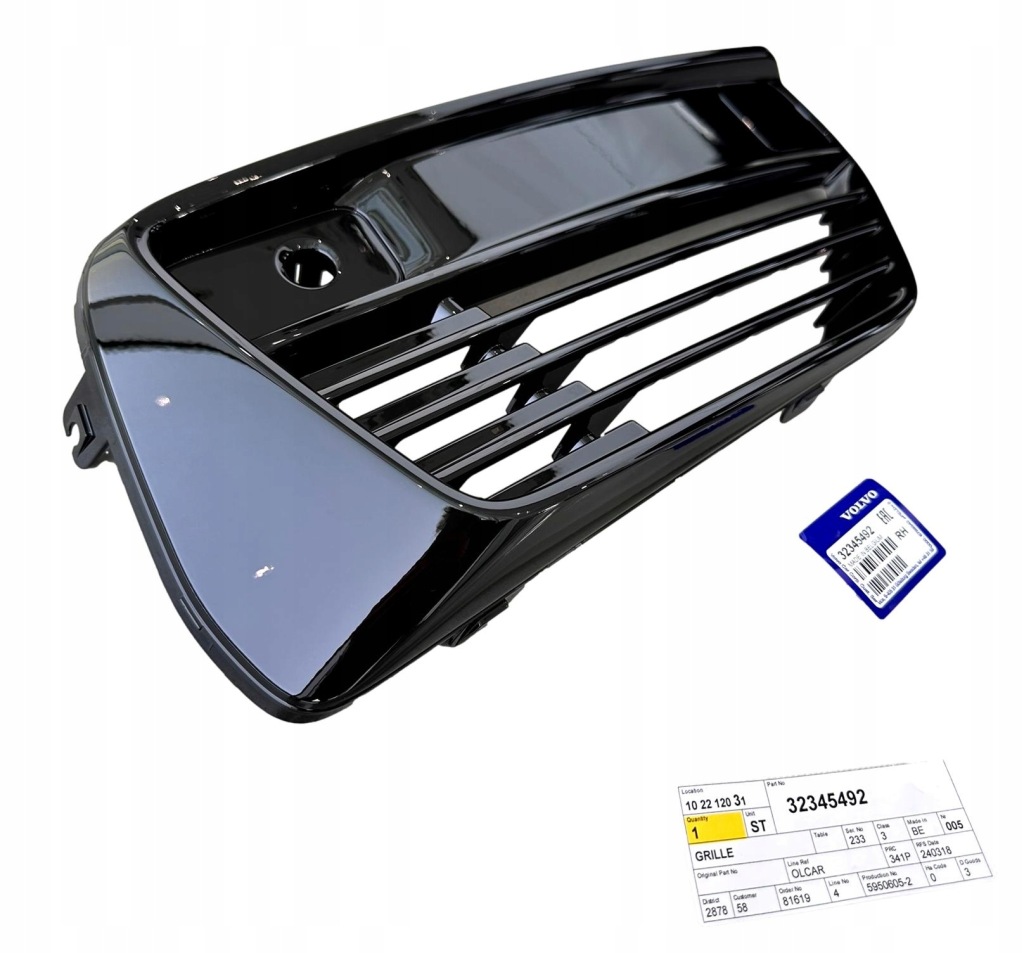 Volvo xc90 2 plug-in правая решётка бампер перед чёрный блеск r-design оригинальный номер Оригинал