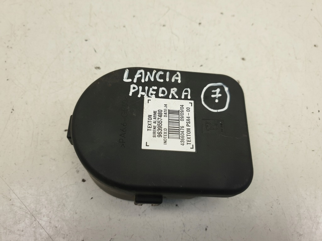 фото №1, Lancia phedra 2.2 jtd сирена сигнализация 9639557480