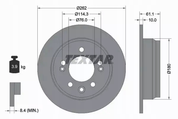 фото №14, Textar гальмівні диски+ гальмівні колодки перед+ задня kia ceed i 280mm
