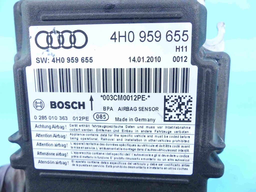 фото №9, Датчик подушка безпеки po strzale audi a8 d4 4h 4h0959655