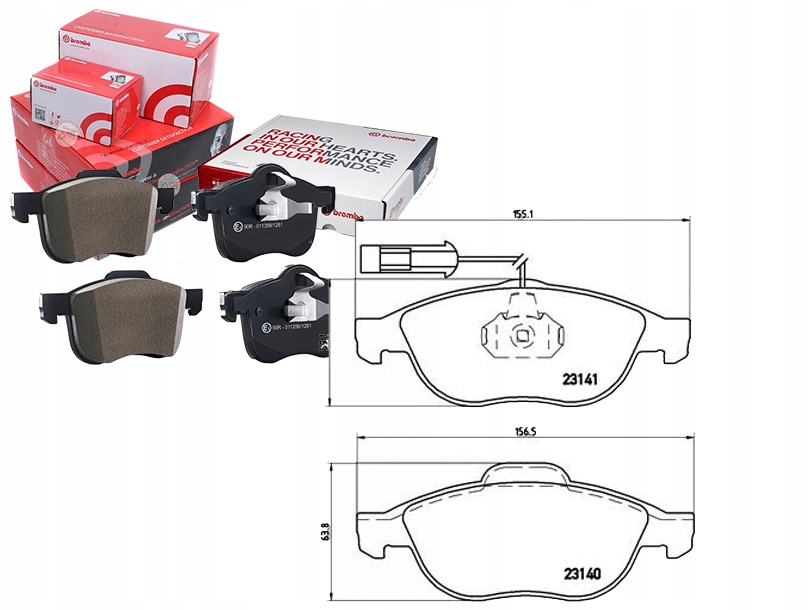 фото №1, Тормозные колодки тормозные alfa romeo 156 2.0-2.5 97- brembo