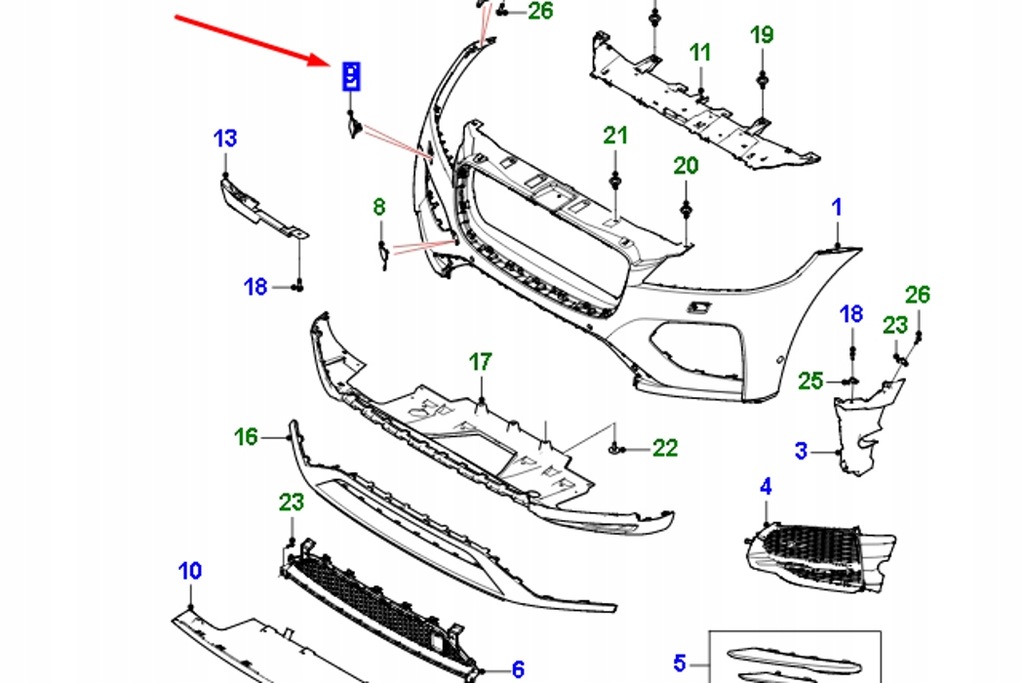 фото №8, Jaguar f-pace x761 захист правого фара розпилювача nowa оригінальна