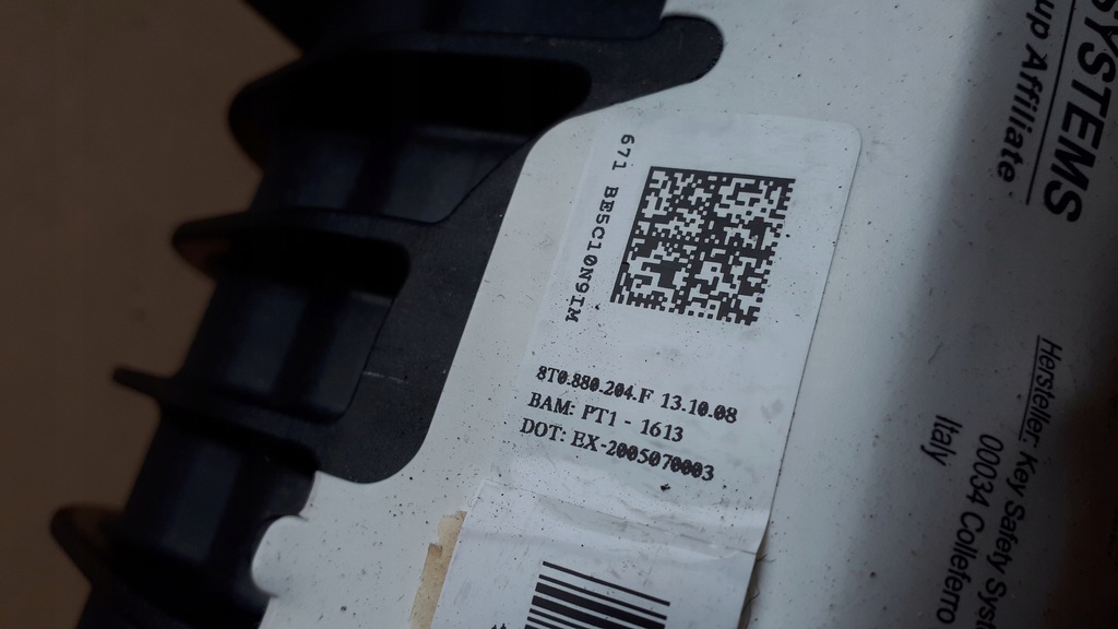 фото №5, A5 8t подушка пассажира подушка безопасности 8t0880204f a4 b8 s4