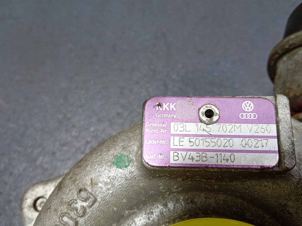 фото №7, Seat exeo 2.0 tdi 143 km турбонагнітач 03l145702m