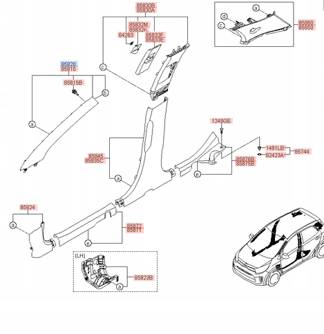 фото №1, Накладка стійка верхній 85820g6100bu5