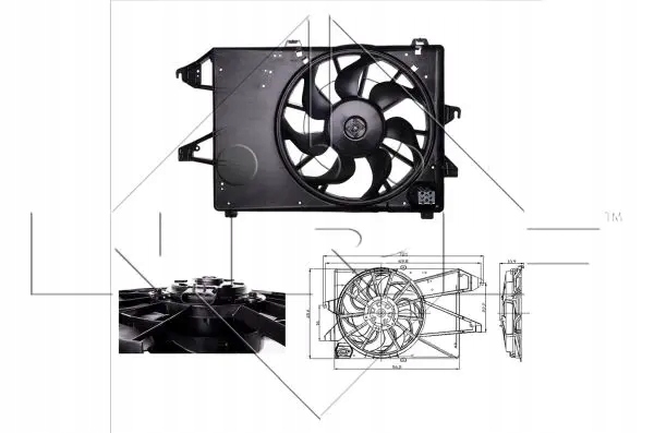 Вентилятор радиатора 240w с рама 47005 nrf ford Цена