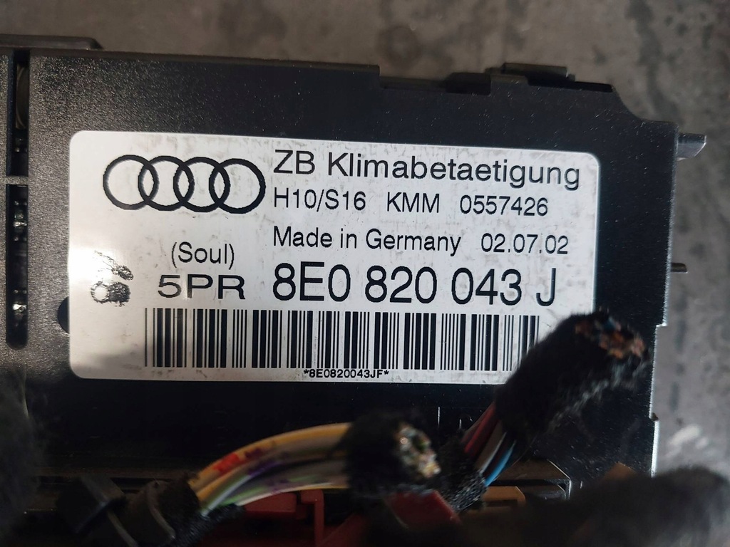 фото №6, Панель кондиціонера audi a4 b6 8e 8h 8e0820043j