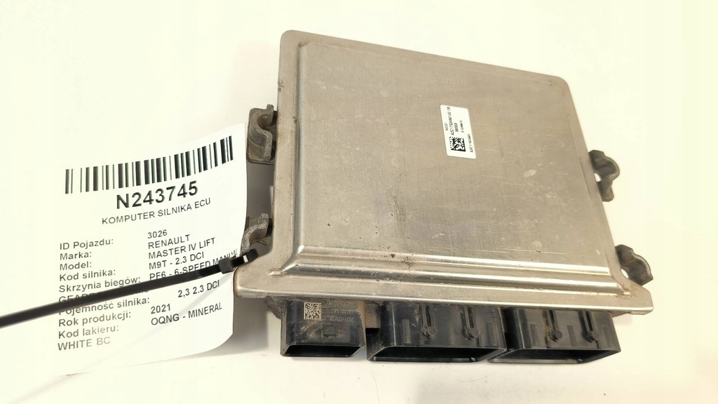 фото №1, Бортовой компьютер двигателя ecu 237103907s renault master iv lift