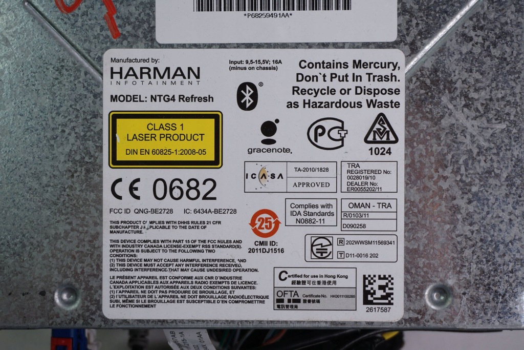 Радіо cd lancia voyager p68259491aa 6434a-be2728 Зі Шроту