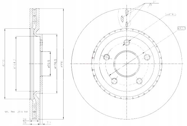 фото №1, Гальмівні диски ham. 2szt fiat p. freemont 2.0 jtd 2.4-3.6