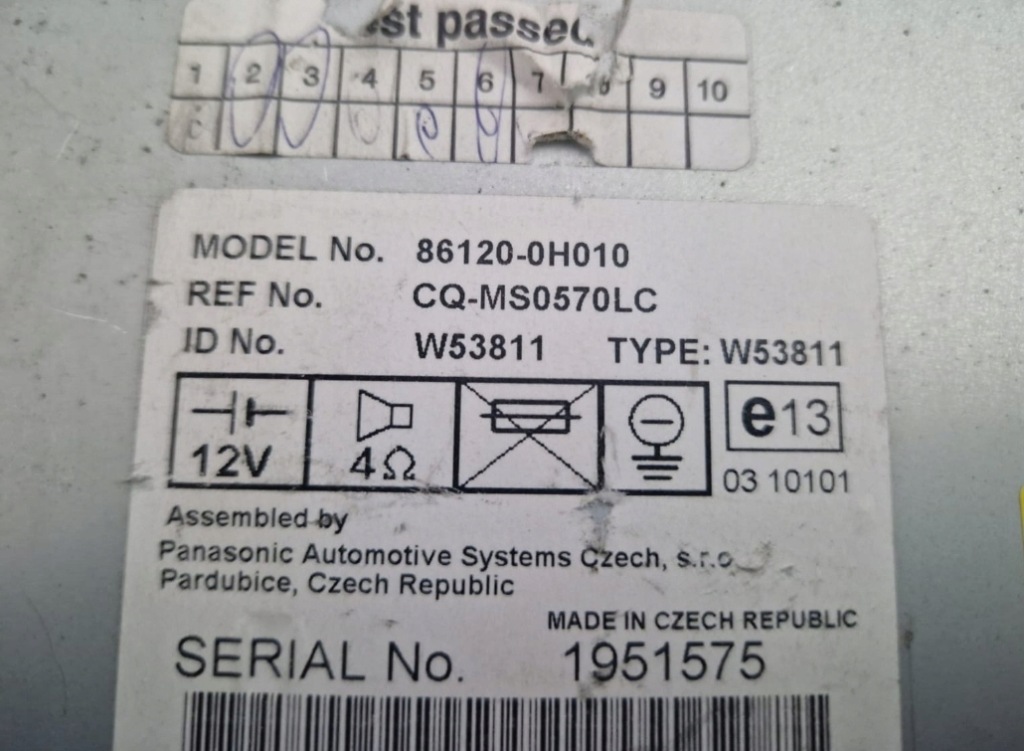 фото №4, Citroen c1 peugeot 107 радио cd 86120-0h010