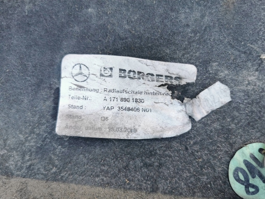 фото №6, Mercedes slk r171 w171 подкрылок правое левая задняя задние a1716901830