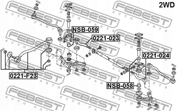 Nsb-059 febest втулка важіль wahadłowej nissan at Доставка