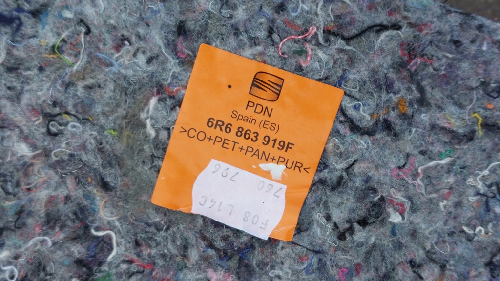 фото №5, Seat ibiza 6j 5d коврик шумоизоляция обшивка пол 6r6863919f 6r6863367j