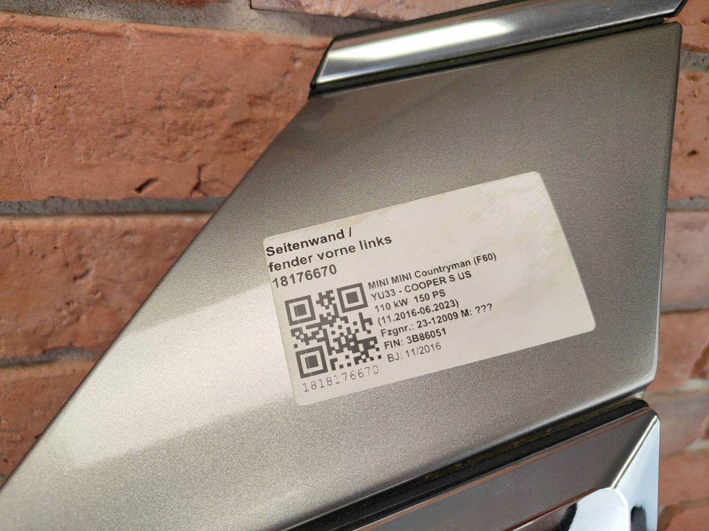Mini cooper countryman f60 крило ліве перед передній c2k melting silver Недорого