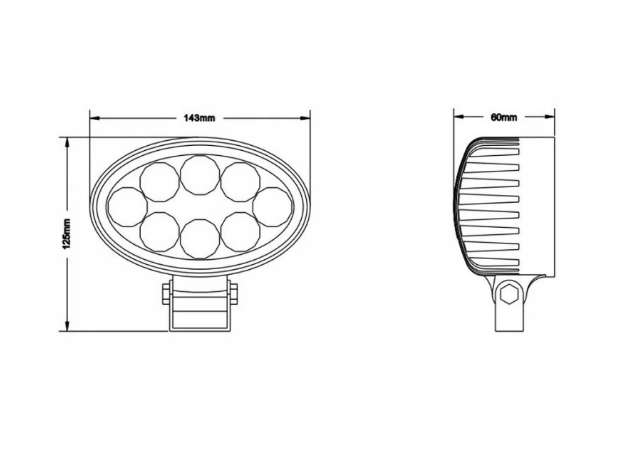 фото №5, Лампа робоча led овальна elipsa 8 led 12/24v