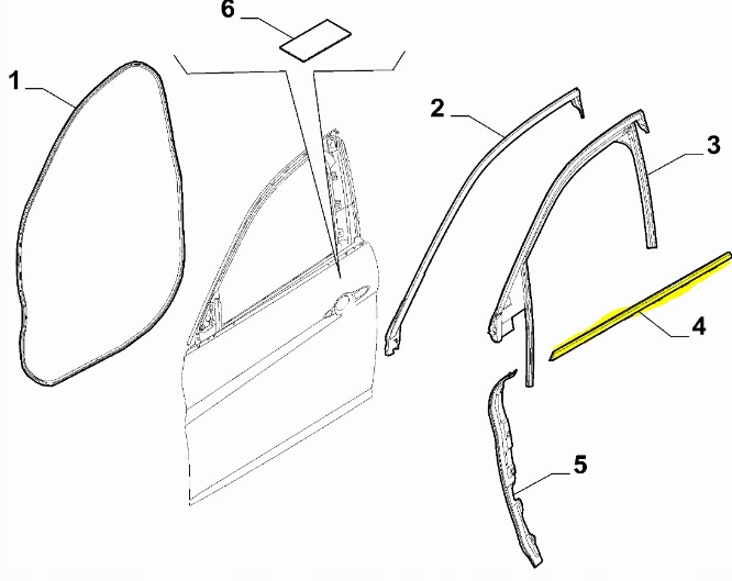 фото №4, Молдинг декоративна рамки двері перед alfa romeo stelvio