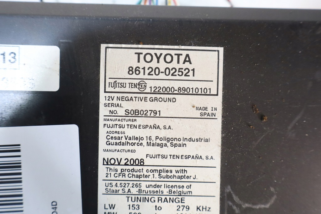 фото №4, Радио toyota auris i