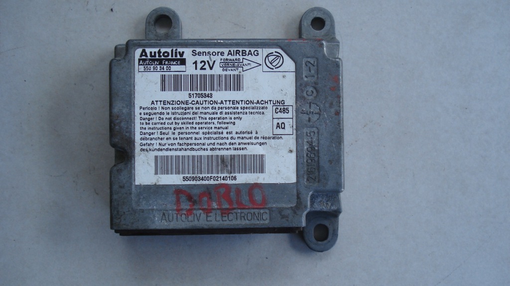 фото №1, Датчик подушка безопасности 51705343/550903400 fiat doblo
