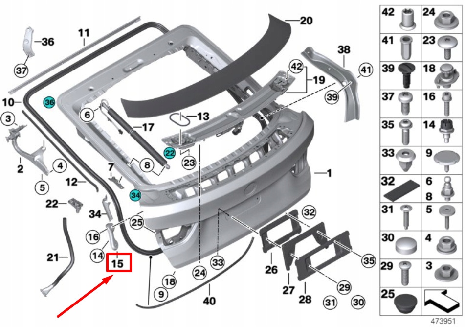 фото №1, Bmw 4 gran coupe f36 rear правий outer support 51247314626 7314626 original