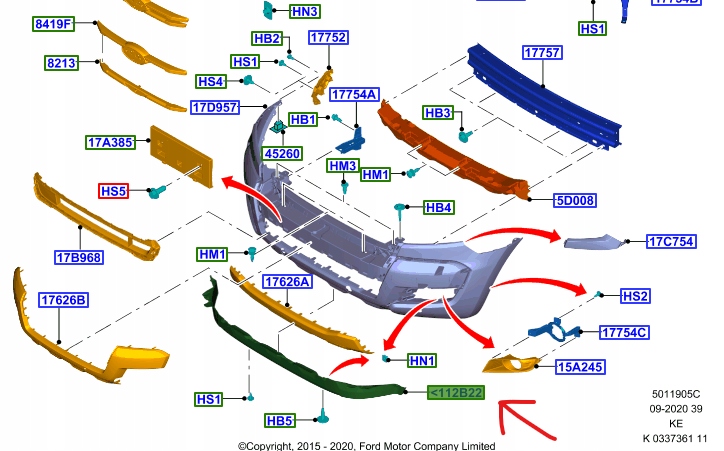 фото №1, Спойлер бампера передній ford ranger 2019- оригінальний номер