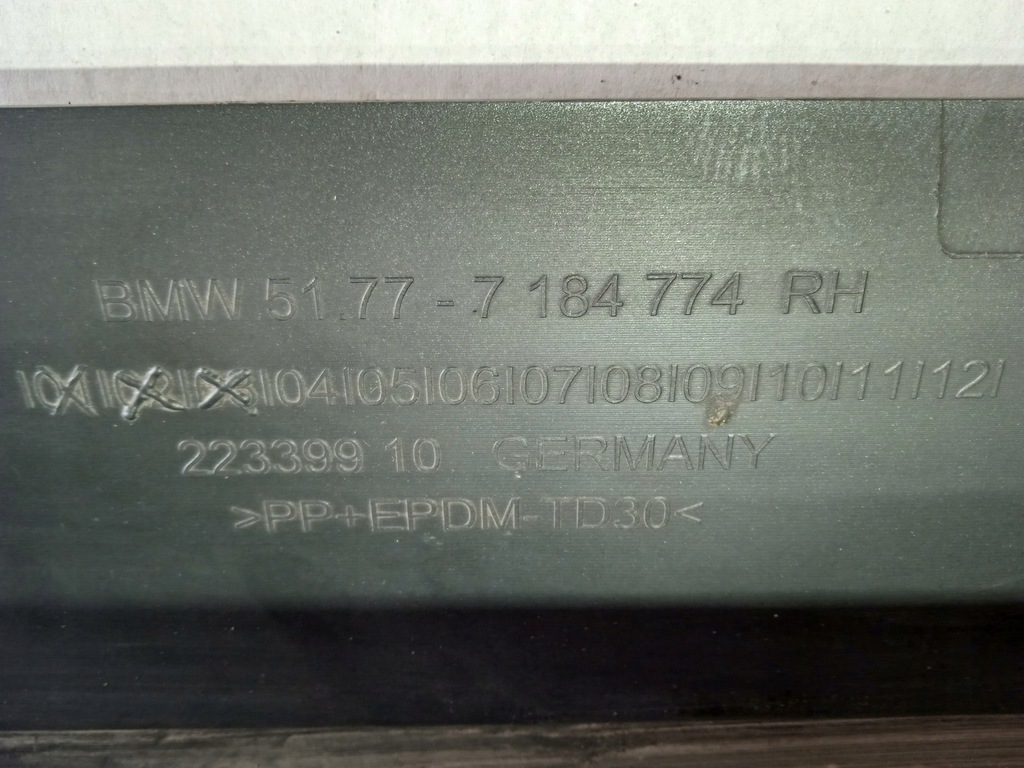 фото №12, Bmw 5 f10 накладка молдинг поріг права 7184774