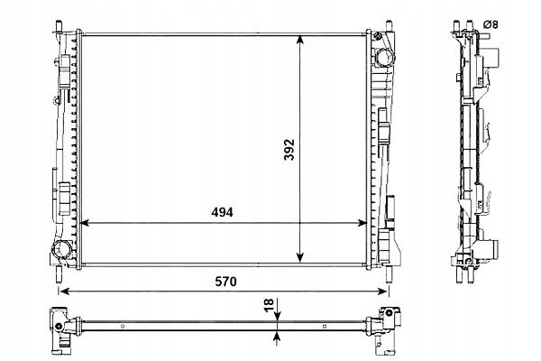 фото №1, Nrf радіатор двигуна renault twingo ii wind 1.2/1