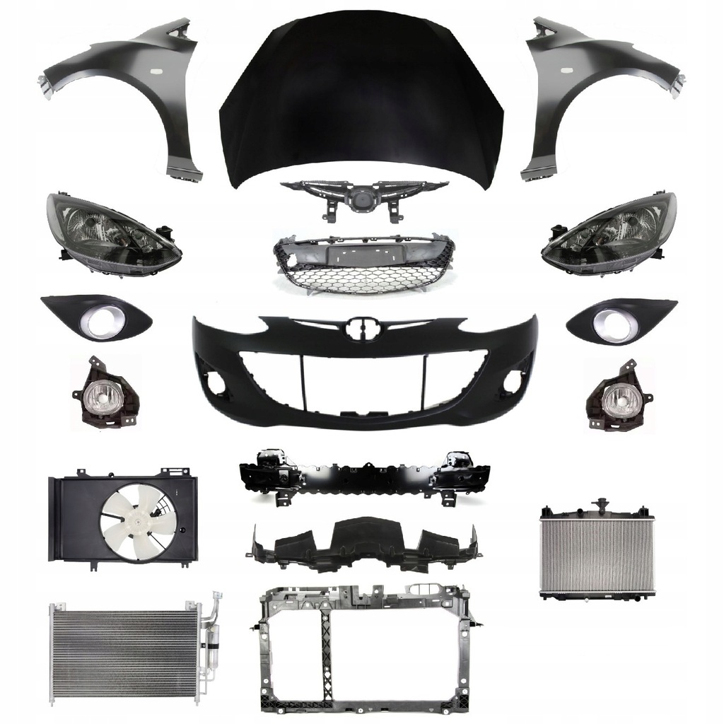 фото №1, Mazda 2 10-14 перед капот бампер pas лампа