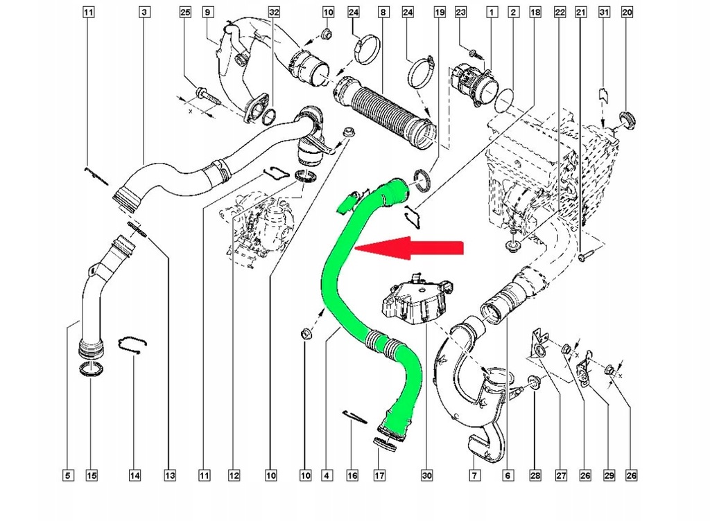 фото №10, Шланг воздуха megane scenic iii 1.5dci 144603415r aslyx