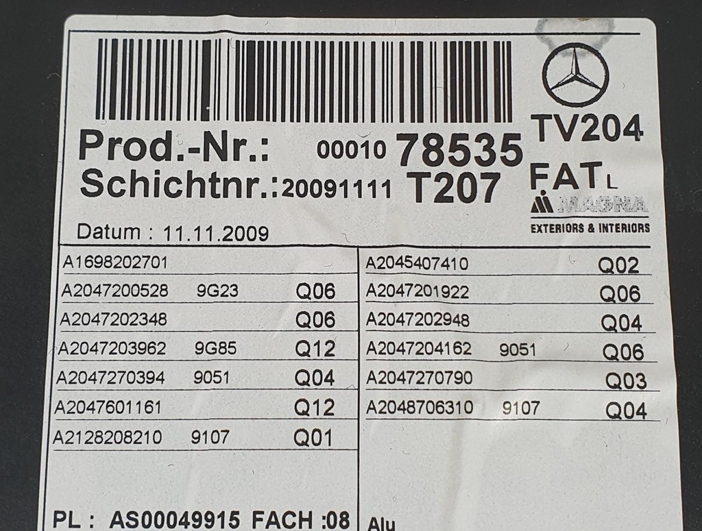 фото №9, Обивка обшивка левый перед mercedes glk x204 euro