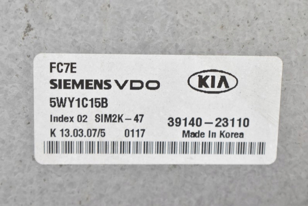 фото №8, Блок управления бортовой компьютер двигателя 39140-23110 kia ceed 1 i 2.0 16v 143 km 07-10