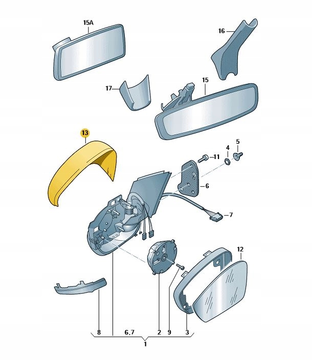 фото №2, Корпус накладка зеркало skoda fabia 3 rapid левая