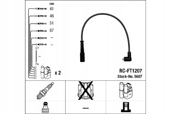 фото №1, Ngk дроти запалювання fiat albea 1.4 178_